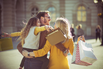 Going home after shopping.