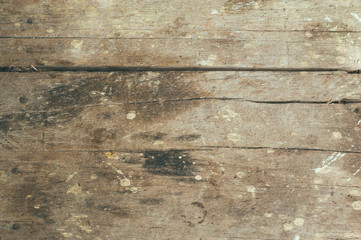 Top view of vintage and old wooden table background.