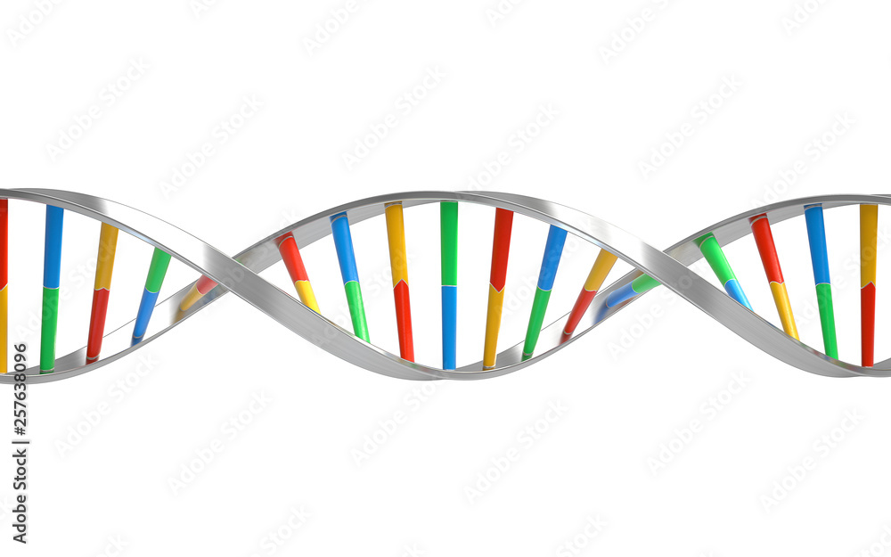Poster dna molecules, structure of the genetic code, 3d rendering,conceptual image.