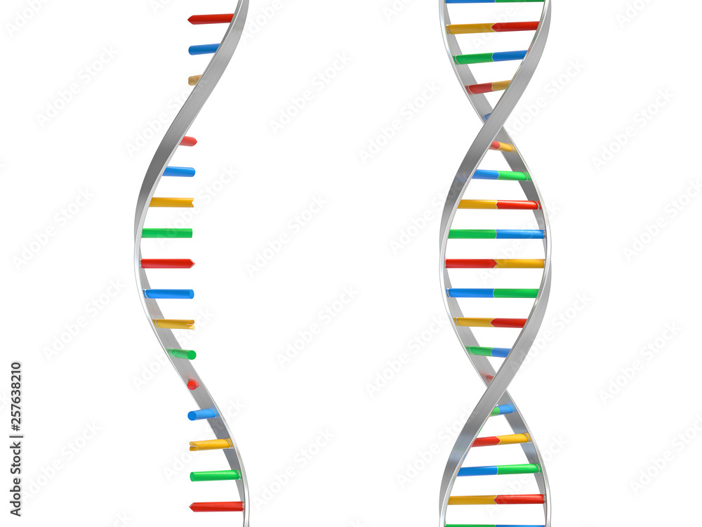 Poster dna molecules, structure of the genetic code, 3d rendering,conceptual image.