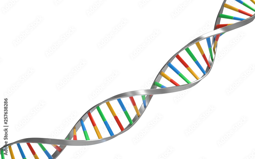 Poster dna molecules, structure of the genetic code, 3d rendering,conceptual image.