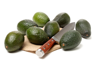 Avocado on white background