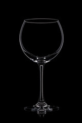 Wine  glass on black.