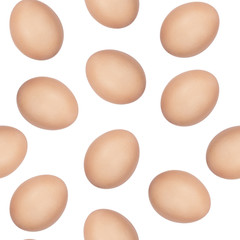 Seamless pattern made of photos of hen’s eggs. Close up photo with eggshell texture