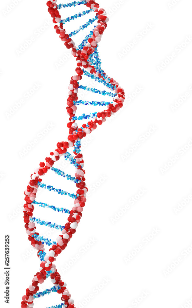 Poster dna molecules, structure of the genetic code, 3d rendering,conceptual image.