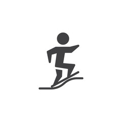 Fototapeta na wymiar Surfing extreme sport vector icon. filled flat sign for mobile concept and web design. Surfer and wave glyph icon. Symbol, logo illustration. Pixel perfect vector graphics