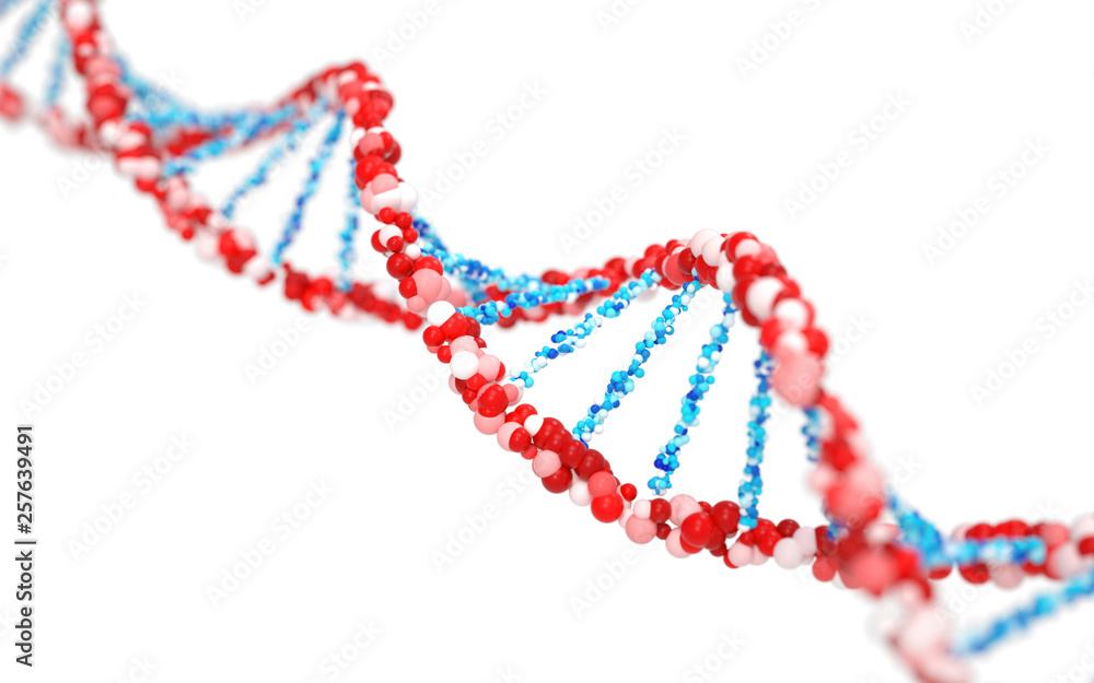 Poster dna molecules, structure of the genetic code, 3d rendering,conceptual image.