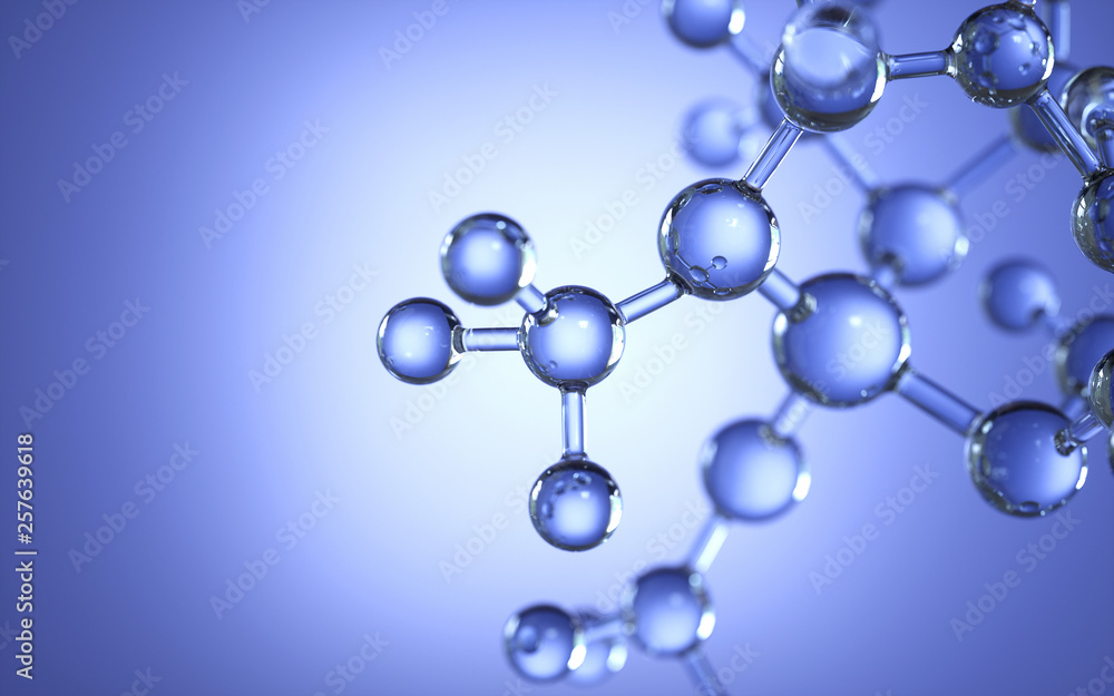 Poster molecule model. science concept. 3d rendering,conceptual image.