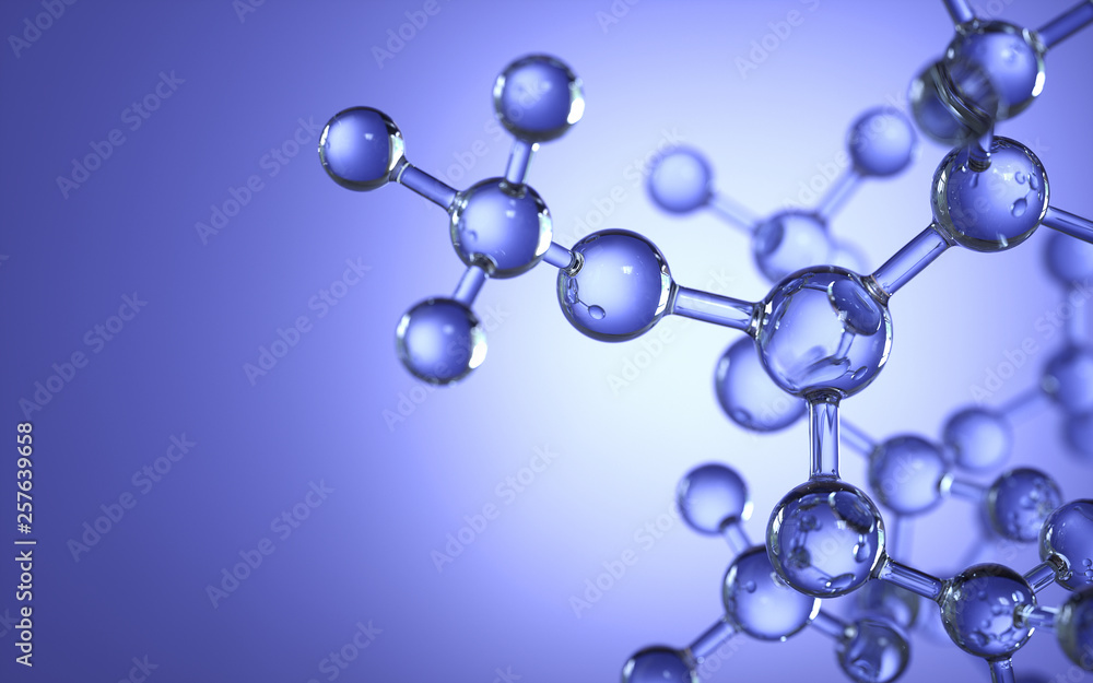 Poster molecule model. science concept. 3d rendering,conceptual image.
