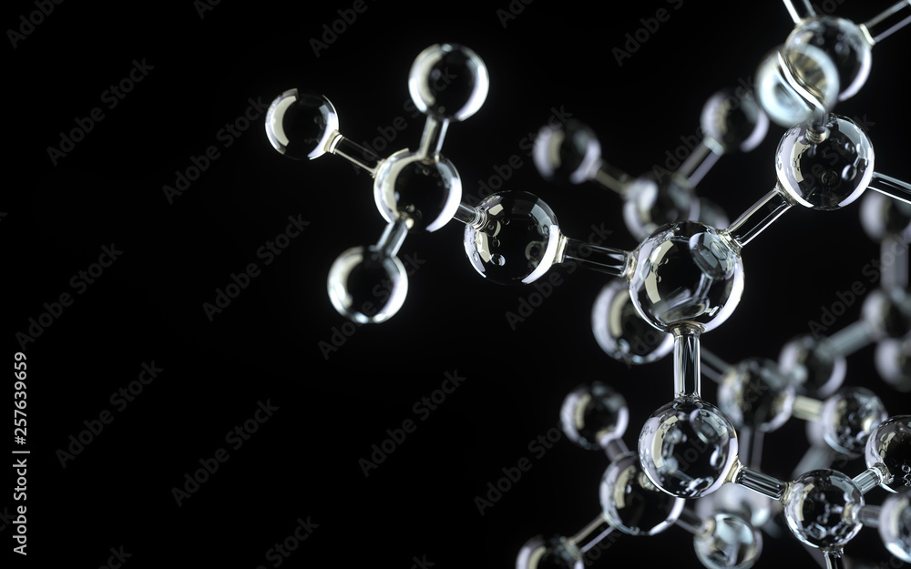 Poster molecule model. science concept. 3d rendering,conceptual image.