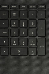 Close up laptop keyboard, numbers