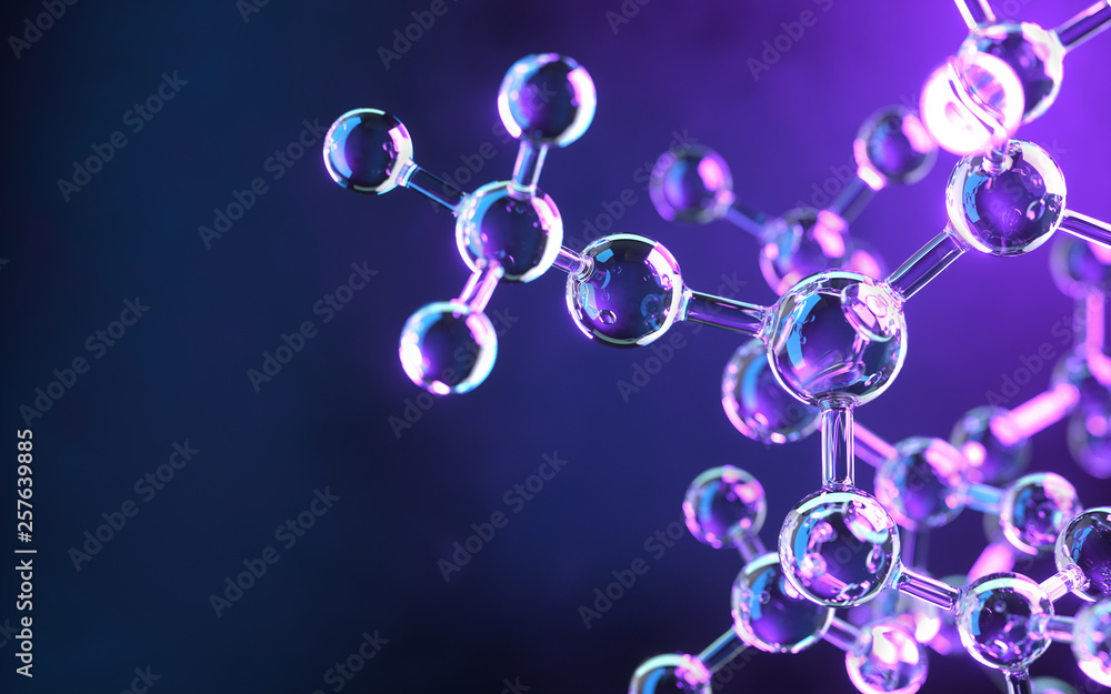 Poster molecule model. science concept. 3d rendering,conceptual image.