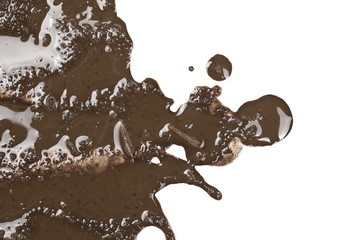Mud splatter isolated on white background, with clipping path