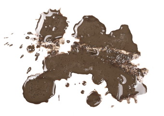 Mud splatter isolated on white background, with clipping path