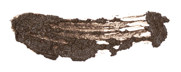 Mud splatter isolated on white background, with clipping path