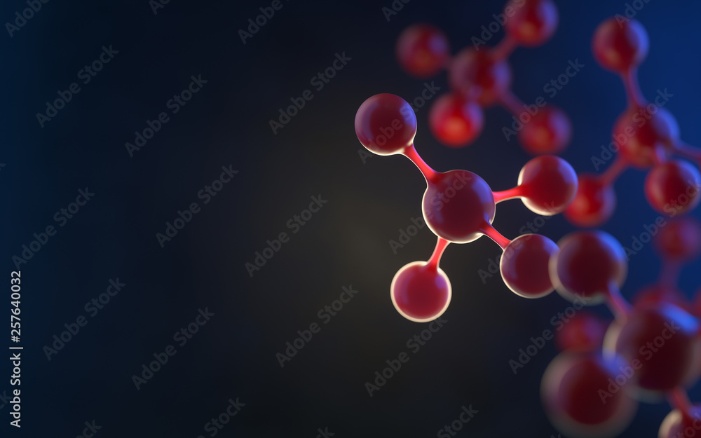Poster molecule model. science concept. 3d rendering,conceptual image.