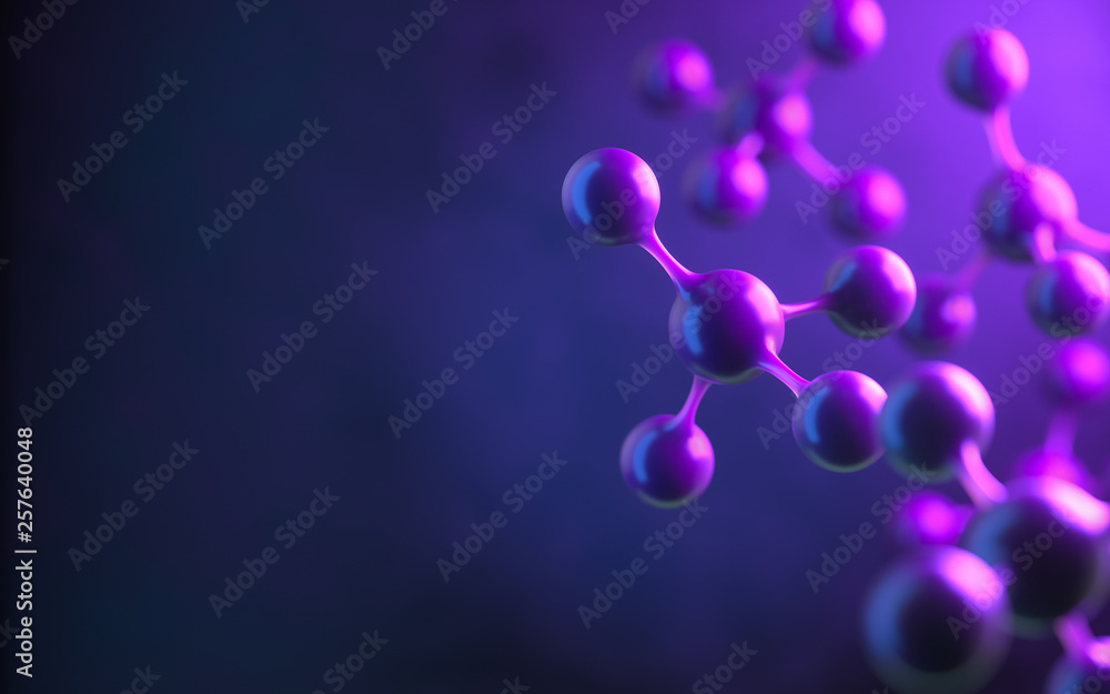 Poster molecule model. science concept. 3d rendering,conceptual image.