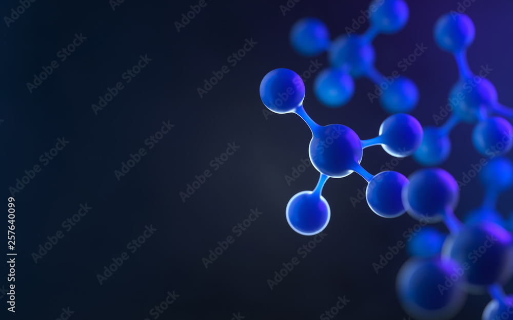 Poster molecule model. science concept. 3d rendering,conceptual image.