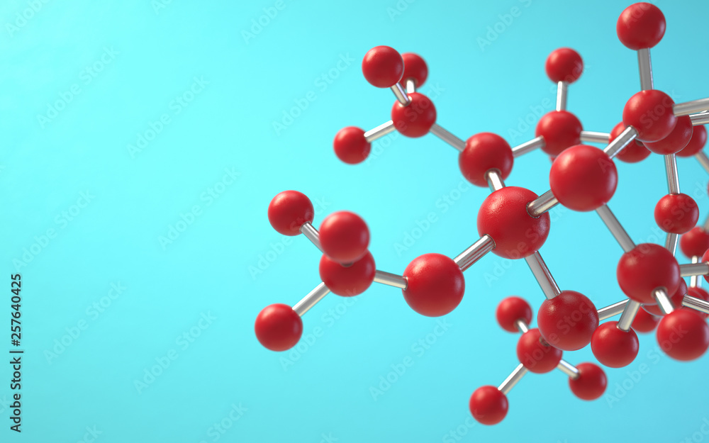 Poster molecule model. science concept. 3d rendering,conceptual image.