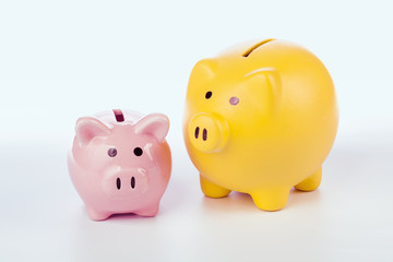 Group of colorful piggy banks