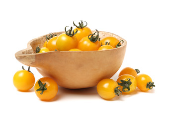 cherry tomatoes on white background 