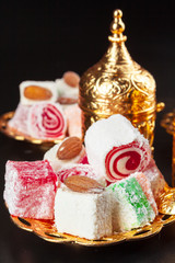 Traditional Turkish coffee and Turkish delight