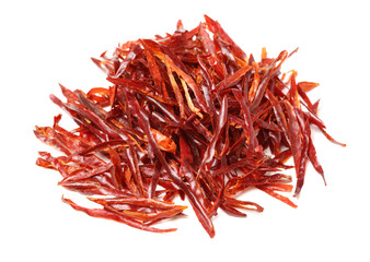 dry red pepper on white background
