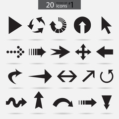 Arrows black set icons 1. Arrow icon. Arrow vector collection. Arrow eps 10