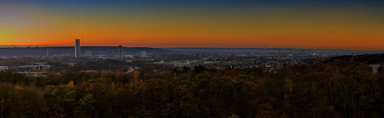 sunset over the city