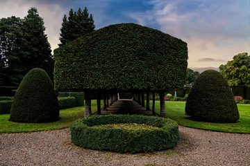 garden at the Glamis castle in scotland