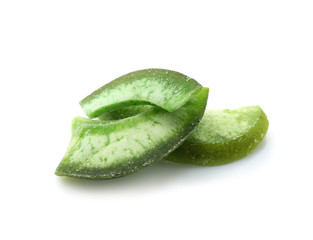 Tasty dried avocado on white background