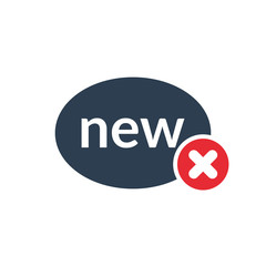 New icon with cancel sign. New icon and close, delete, remove symbol