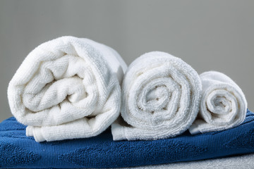 Stacked Rolled Bath Towels
