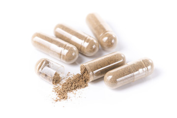 Health herbal medical capsule isolated