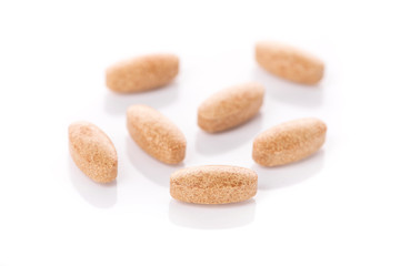 Herbal medical pills isolated