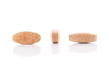 Herbal medical pills isolated