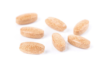 Herbal medical pills isolated