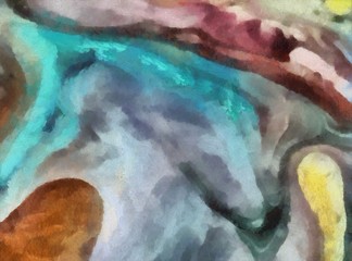 Macro detailed splashes and strokes of oil brush on paper. Simple colorful bright pattern. Old vintage rough texture. HQ design pattern. Shape close up painting.