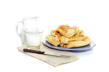 Pies with filling close-up