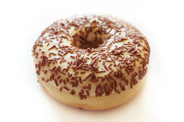 Round donut with white vanilla creame