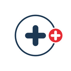 Fototapeta premium Add icon with add sign. Add icon and new, plus, positive symbol