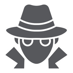 Fraud glyph icon, anonymity and agent, spy sign, vector graphics, a solid pattern on a white background.