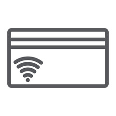 Credit card line icon, finance and pay, plastic card sign, vector graphics, a linear pattern on a white background.