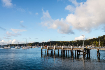 Fototapeta na wymiar wooden pier on Clareville Harbour