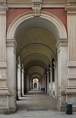 the arch passway in italian city Turin - 257653046