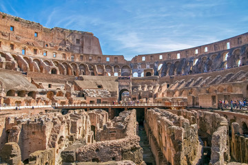 Fototapeta na wymiar Panoramic view of the Roman Colosseum