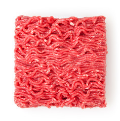 Fresh raw beef minced meat isolated on white background