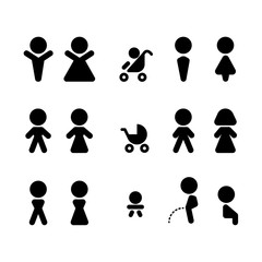 Illustration of WC icon. Toilet and restroom icon. Male,female symbol. Bathroom vector. Door and plate symbol.