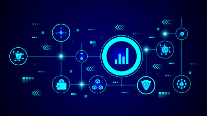 Fototapeta premium financial chart icon. From crypto set