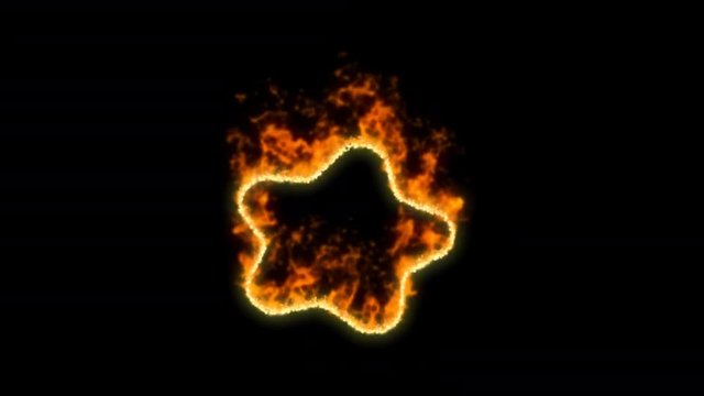 splotch symbol inflames. Then disappears. In - Out loop. Alpha channel Premultiplied - Matted with color black
